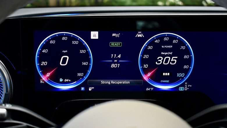 Комбинация приборов Mercedes-Benz GLC EV 2027 года выпуска.